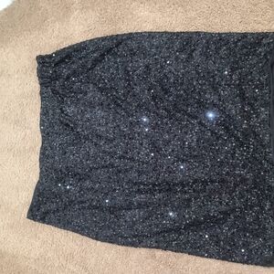 Elegant Black Sequin Skirt